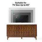 Buffet moderne du milieu du siècle de 152 cm avec étagères réglables