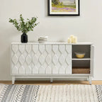 Buffet moderne du milieu du siècle de 152 cm avec étagères réglables