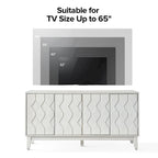Buffet moderne du milieu du siècle de 152 cm avec étagères réglables