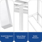 Cadre de lit plateforme baldaquin en métal blanc King Size