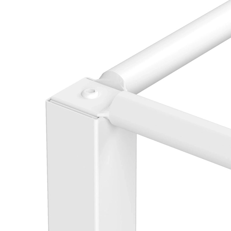 Cadre de lit plateforme baldaquin en métal blanc King Size