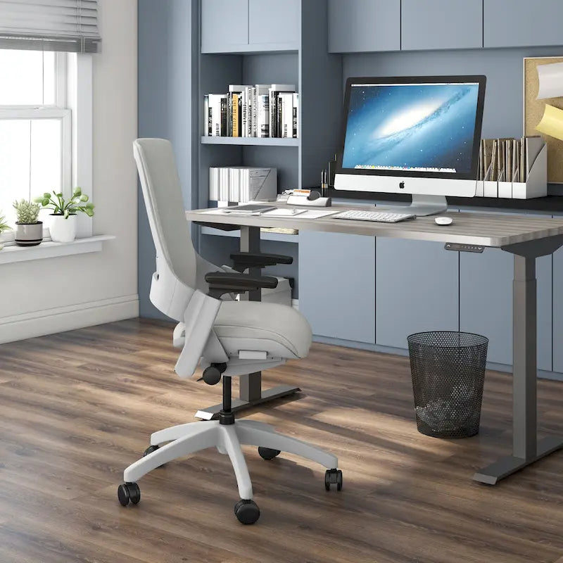 Chaise de bureau ergonomique réglable en hauteur – Tissu gris