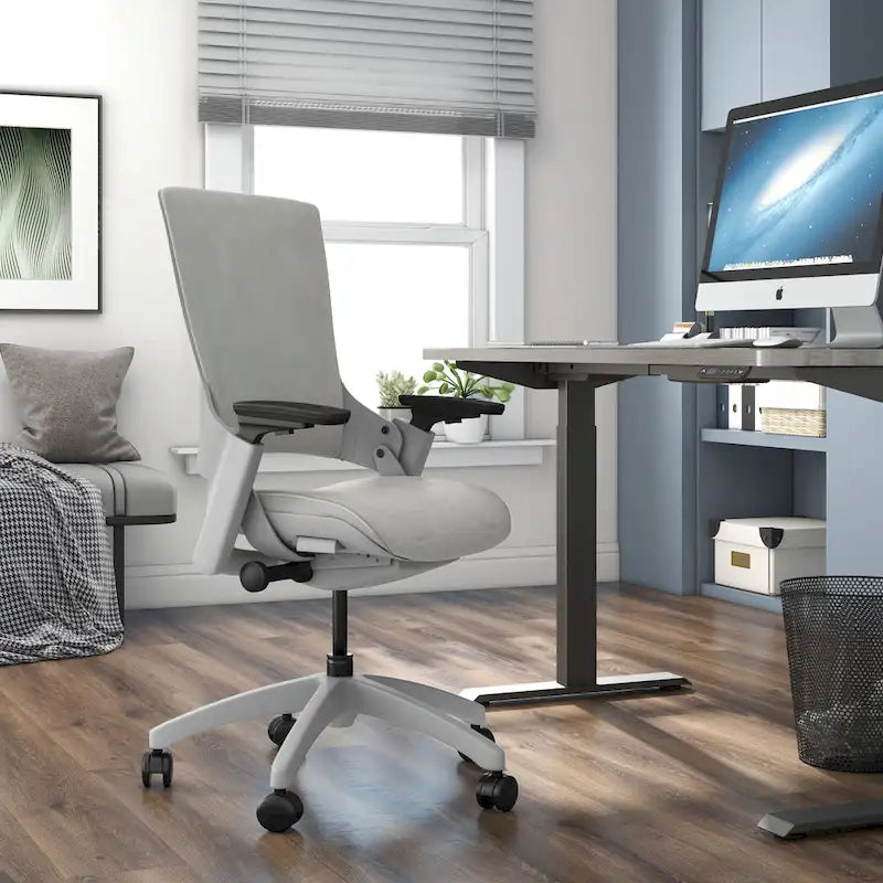 Chaise de bureau ergonomique réglable en hauteur – Tissu gris