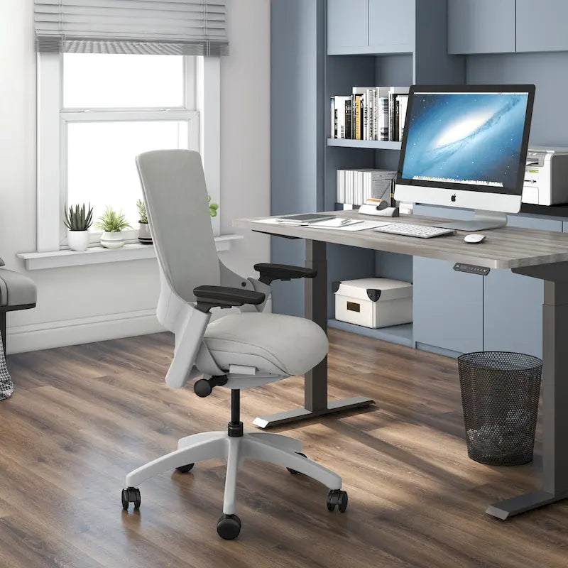 Chaise de bureau ergonomique réglable en hauteur – Tissu gris