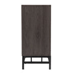 Meuble TV avec cheminée électrique en bois gris contemporain