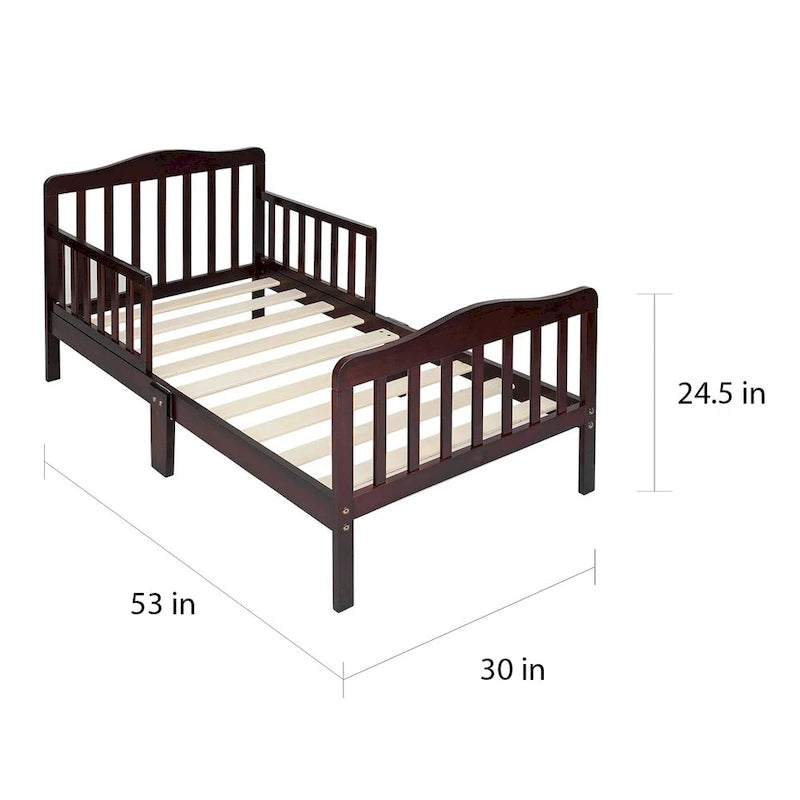 Lit d'enfant en bois avec barrières de sécurité