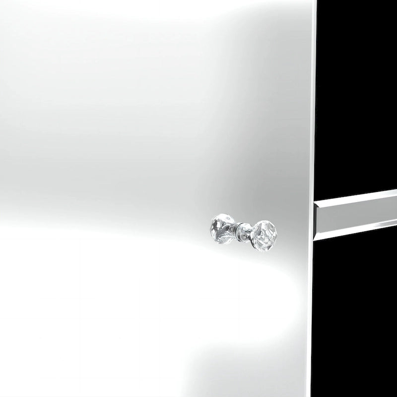 Meuble TV miroir de 59" avec incrustation de diamants concassés et placards de rangement