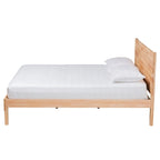 Lit plateforme sculpté en nid d'abeille – Bois naturel