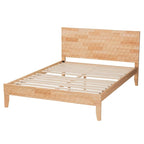 Lit plateforme sculpté en nid d'abeille – Bois naturel
