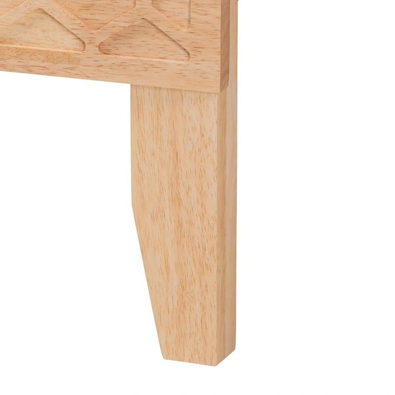 Lit plateforme sculpté en nid d'abeille – Bois naturel