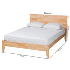 Lit plateforme sculpté en nid d'abeille – Bois naturel