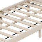 Cadre de lit plateforme en bois pour lit jumeau avec port de chargement USB