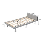 Cadre de lit plateforme en bois pour lit jumeau avec port de chargement USB