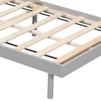Cadre de lit plateforme en bois pour lit jumeau avec port de chargement USB