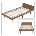 Cadre de lit plateforme en bois pour lit jumeau avec port de chargement USB