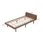 Cadre de lit plateforme en bois pour lit jumeau avec port de chargement USB
