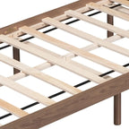 Cadre de lit plateforme en bois pour lit jumeau avec port de chargement USB