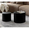 Tables basses gigognes rondes, lot de 2, en MDF avec fonction de rangement