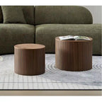 Tables basses gigognes rondes, lot de 2, en MDF avec fonction de rangement
