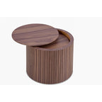 Tables basses gigognes rondes, lot de 2, en MDF avec fonction de rangement