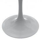 Table à manger ronde avec plateau en résine et piètement colonne en acier blanc