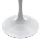 Table à manger ronde avec plateau en résine et piètement colonne en acier blanc
