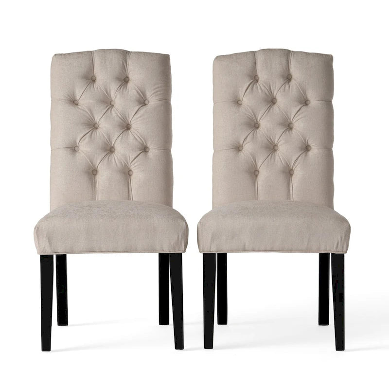 Lot de 2 chaises de salle à manger rembourrées avec pieds en bois