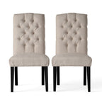 Lot de 2 chaises de salle à manger rembourrées avec pieds en bois