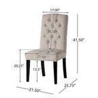 Lot de 2 chaises de salle à manger rembourrées avec pieds en bois