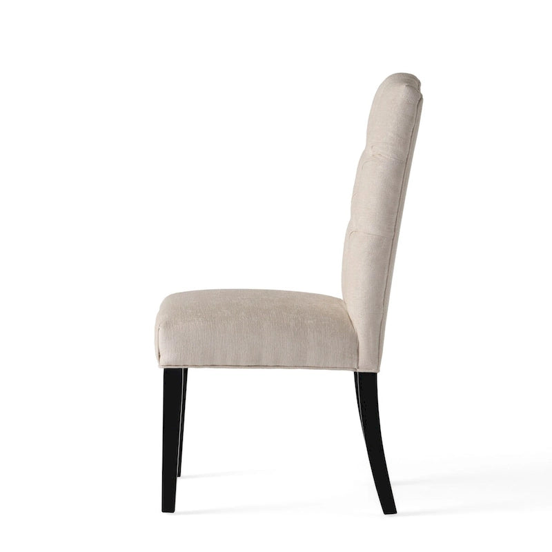 Lot de 2 chaises de salle à manger rembourrées avec pieds en bois