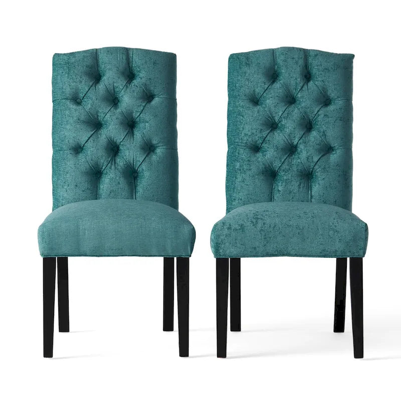 Lot de 2 chaises de salle à manger rembourrées avec pieds en bois