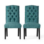 Lot de 2 chaises de salle à manger rembourrées avec pieds en bois