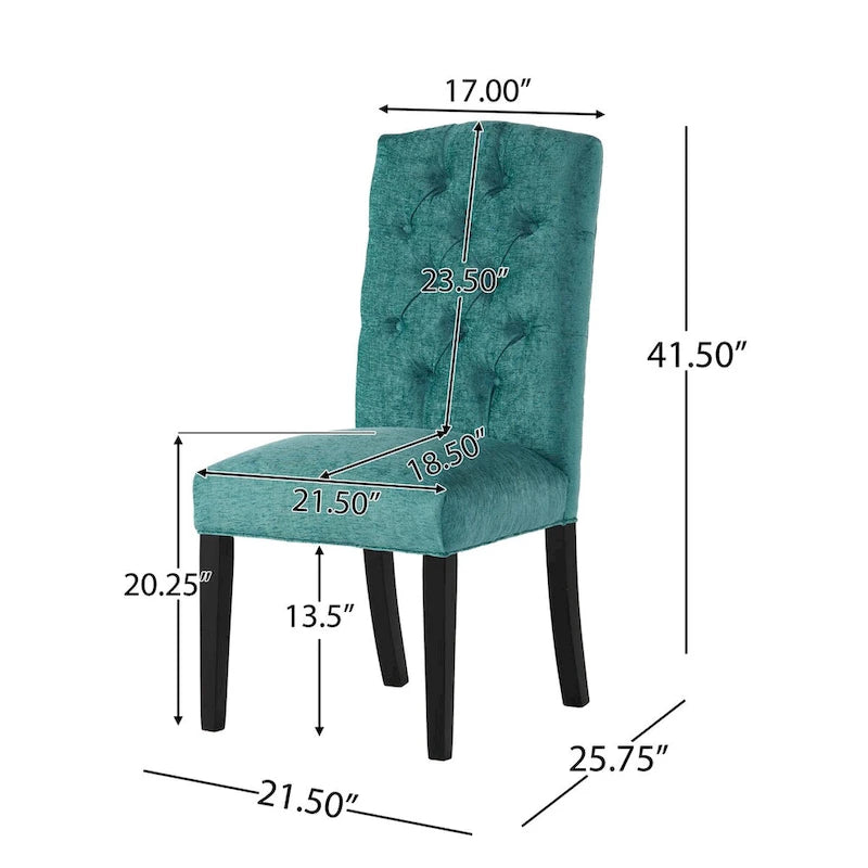 Lot de 2 chaises de salle à manger rembourrées avec pieds en bois