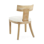 Chaises de salle à manger rembourrées à dossier à lattes en tissu et en hévéa (lot de 2)
