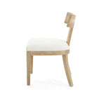 Chaises de salle à manger rembourrées à dossier à lattes en tissu et en hévéa (lot de 2)