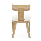 Chaises de salle à manger rembourrées à dossier à lattes en tissu et en hévéa (lot de 2)