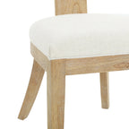 Chaises de salle à manger rembourrées à dossier à lattes en tissu et en hévéa (lot de 2)