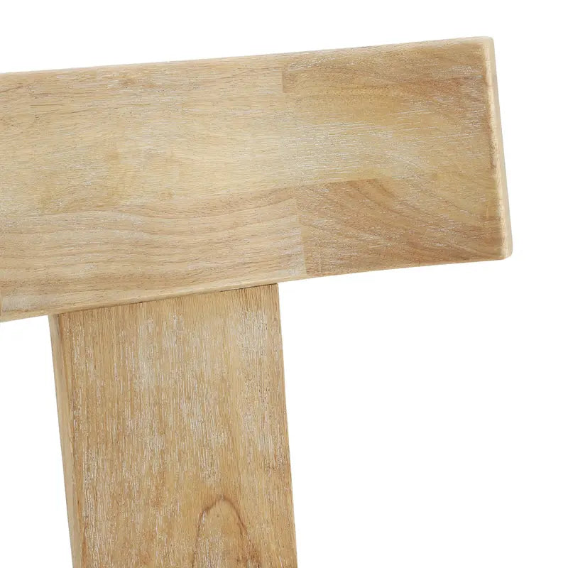 Chaises de salle à manger rembourrées à dossier à lattes en tissu et en hévéa (lot de 2)