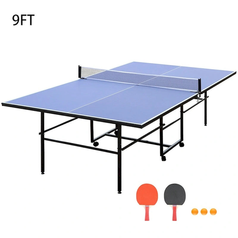 Table de ping-pong pliable de 2,74 m avec 2 raquettes et 3 balles