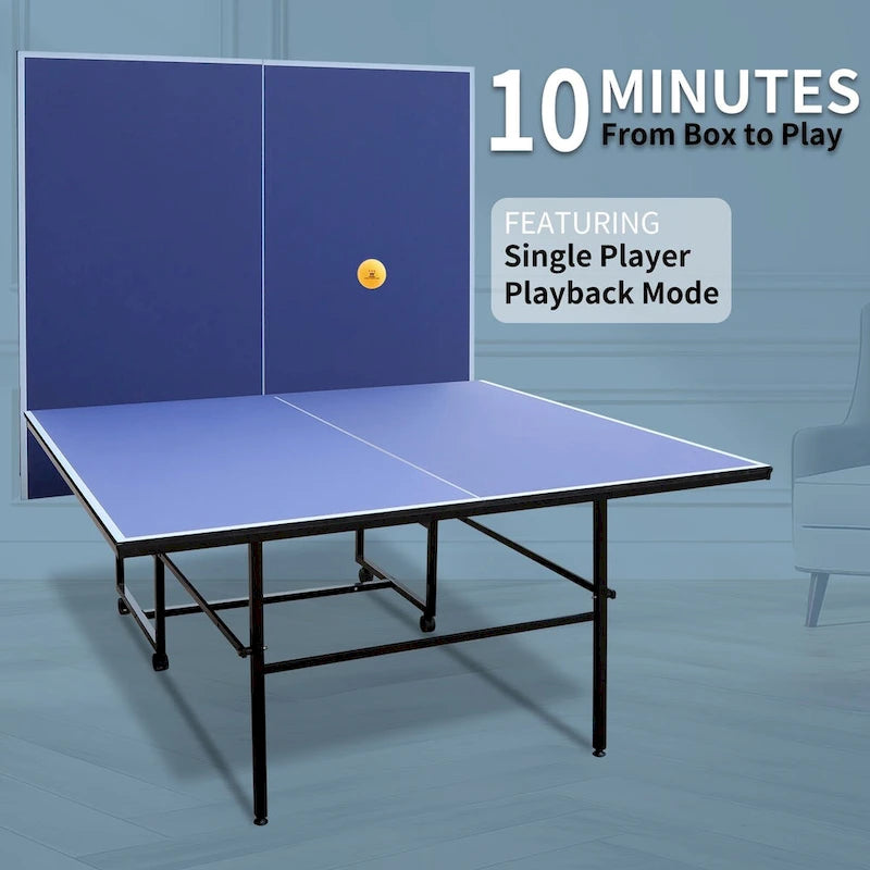 Table de ping-pong pliable de 2,74 m avec 2 raquettes et 3 balles