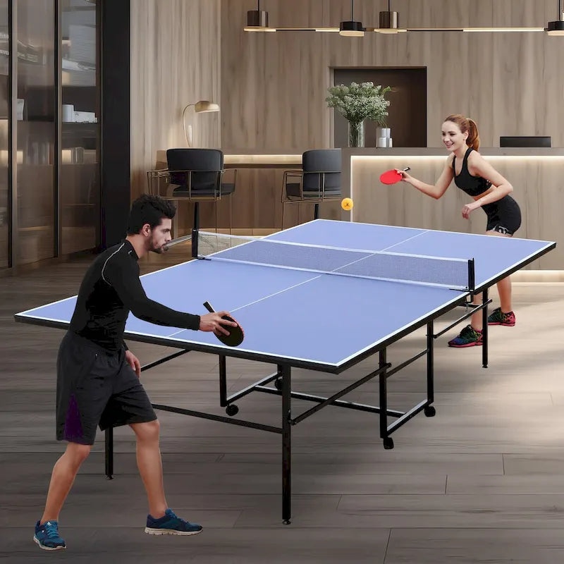 Table de ping-pong pliable de 2,74 m avec 2 raquettes et 3 balles