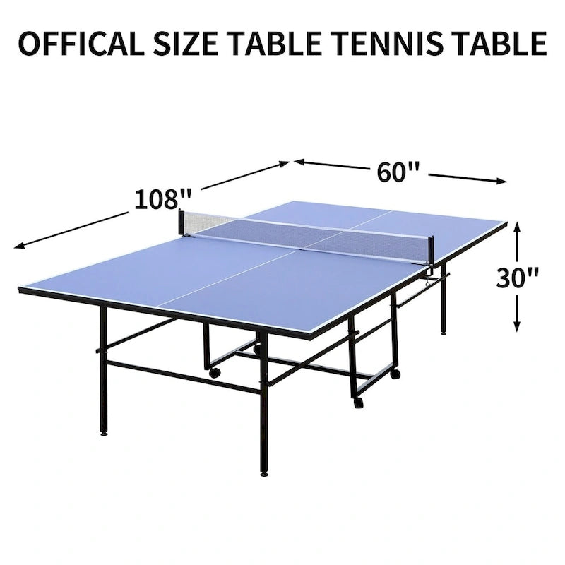 Table de ping-pong pliable de 2,74 m avec 2 raquettes et 3 balles