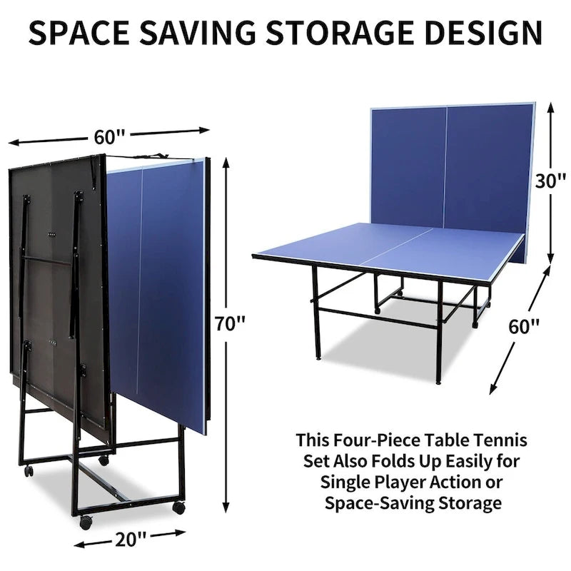Table de ping-pong pliable de 2,74 m avec 2 raquettes et 3 balles